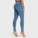 WRUP Denim - Mid Rise - 7/8 Length - Light Blue + Blue Stitching