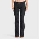 WRUP Denim - Mid Rise - Bell Bottom Flare - Black + Black Stitching