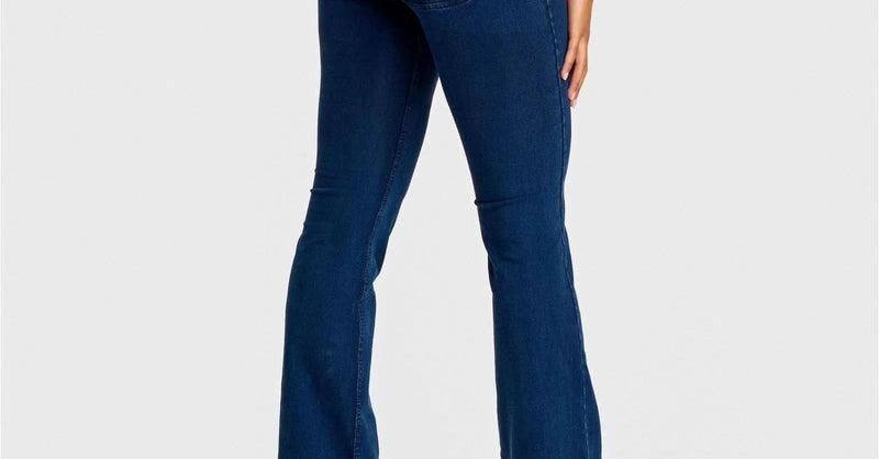 FELIM フェリム　HW BELL BOTTOM DENIM / BLU Vibrant Women's Juniors Bell Bottom High Waist Fitted Denim
