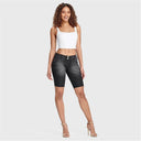 WRUP Denim - Mid Rise - Biker Shorts - Black + Black Stitching