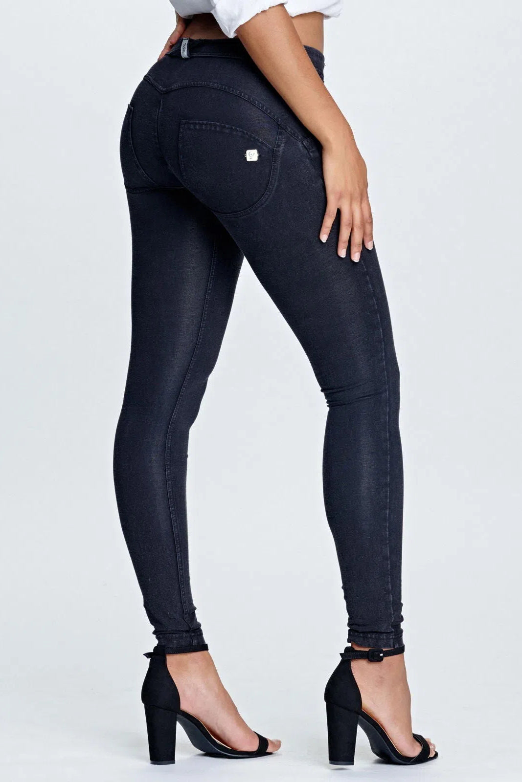 WRUP Denim - Mid Rise - Full Length - Black + Black Stitching 1