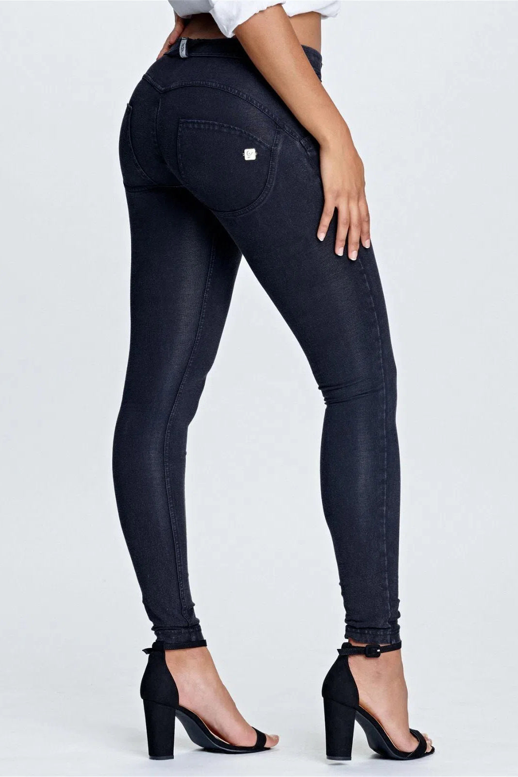 WRUP Denim - Mid Rise - Full Length - Black + Black Stitching 1