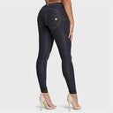 WRUP Denim - Mid Rise - Full Length - Black + Yellow Stitching