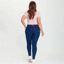 WRUP Denim - Mid Rise - Full Length - Dark Blue + Blue Stitching