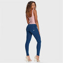 WRUP Denim - Mid Rise - Full Length - Dark Blue + Blue Stitching