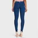 WRUP Denim - Mid Rise - Full Length - Dark Blue + Blue Stitching