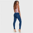 WRUP Denim - Mid Rise - Full Length - Dark Blue + Blue Stitching