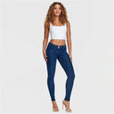 WRUP Denim - Mid Rise - Full Length - Dark Blue + Yellow Stitching