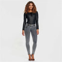 WRUP Denim - Mid Rise - Full Length - Grey + Yellow Stitching