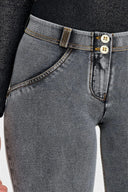 WRUP Denim - Mid Rise - Full Length - Grey + Yellow Stitching
