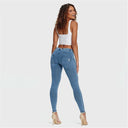 WRUP Denim - Mid Rise - Full Length - Light Blue + Blue Stitching