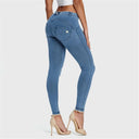 WRUP Denim - Mid Rise - Full Length - Light Blue + Blue Stitching