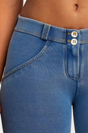WRUP Denim - Mid Rise - Full Length - Light Blue + Yellow Stitching
