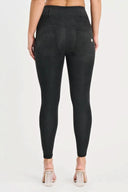 WRUP Denim with Feature Seam - High Waisted - 7/8 Length - Black + Black Stitching