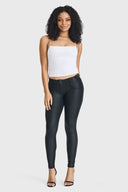 WRUP Luxe Shimmer Pants - Mid Rise - Full Length - Black