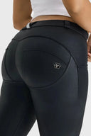 WRUP Luxe Shimmer Pants - Mid Rise - Full Length - Black