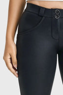 WRUP Luxe Shimmer Pants - Mid Rise - Full Length - Black