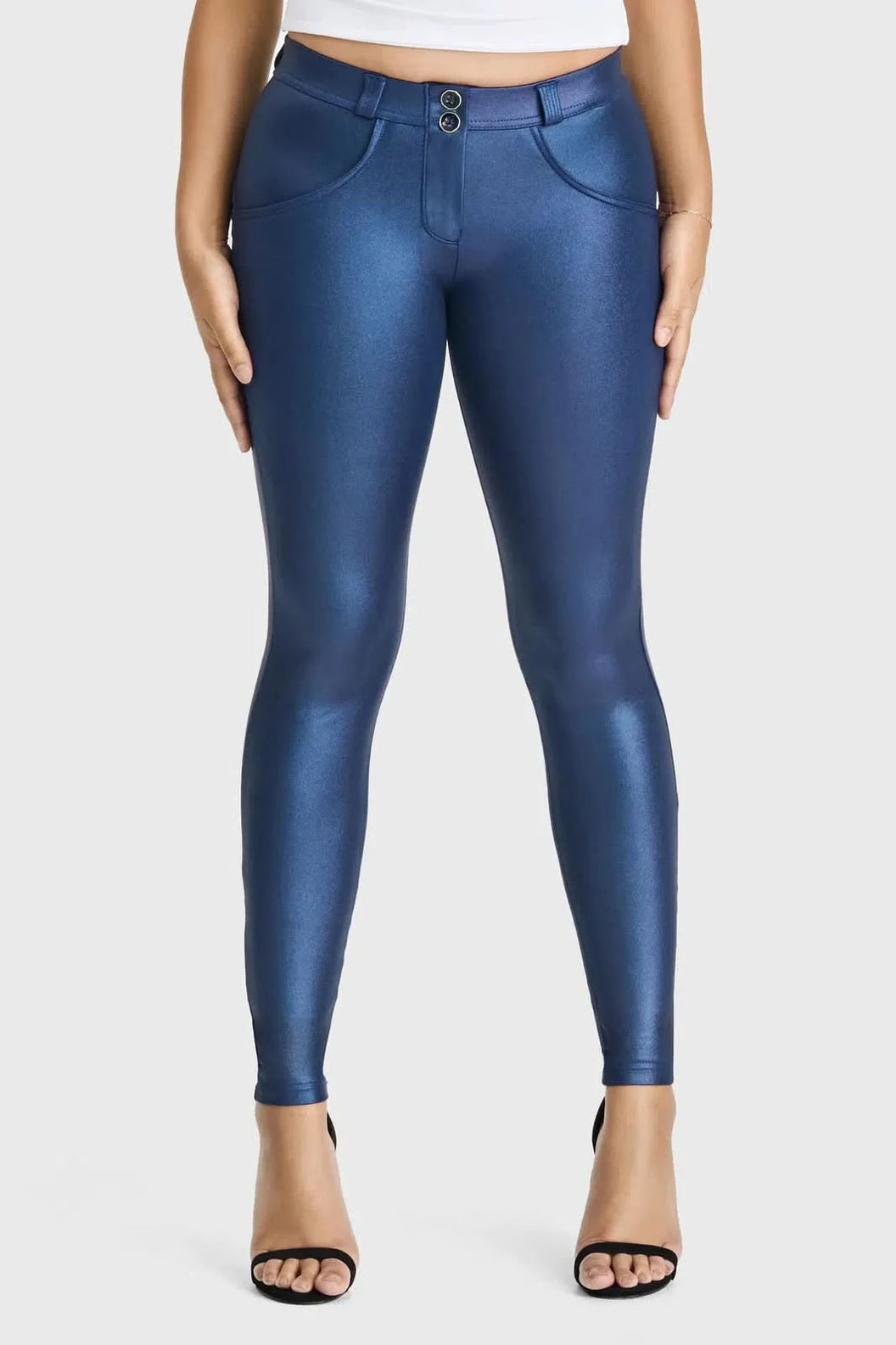 WRUP Disco Pants - Mid Rise - Full Length - Navy Blue