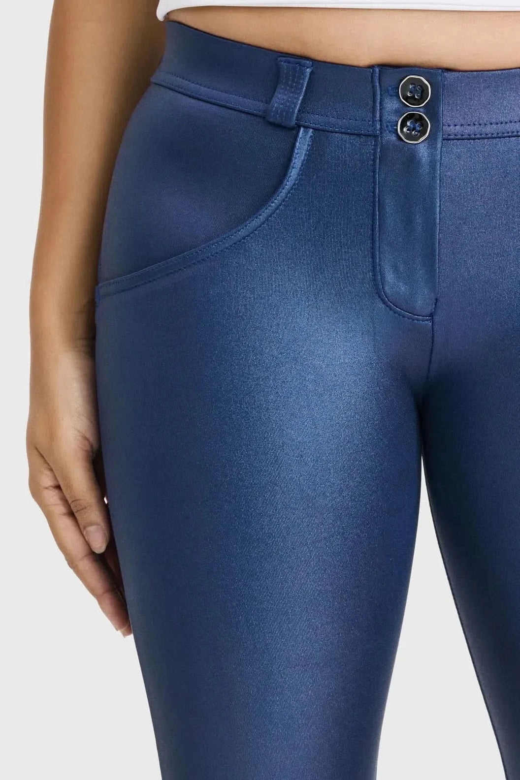 WRUP Disco Pants - Mid Rise - Full Length - Navy Blue