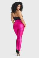 WRUP Disco Pants - Super High Waisted - Full Length - Hot Pink