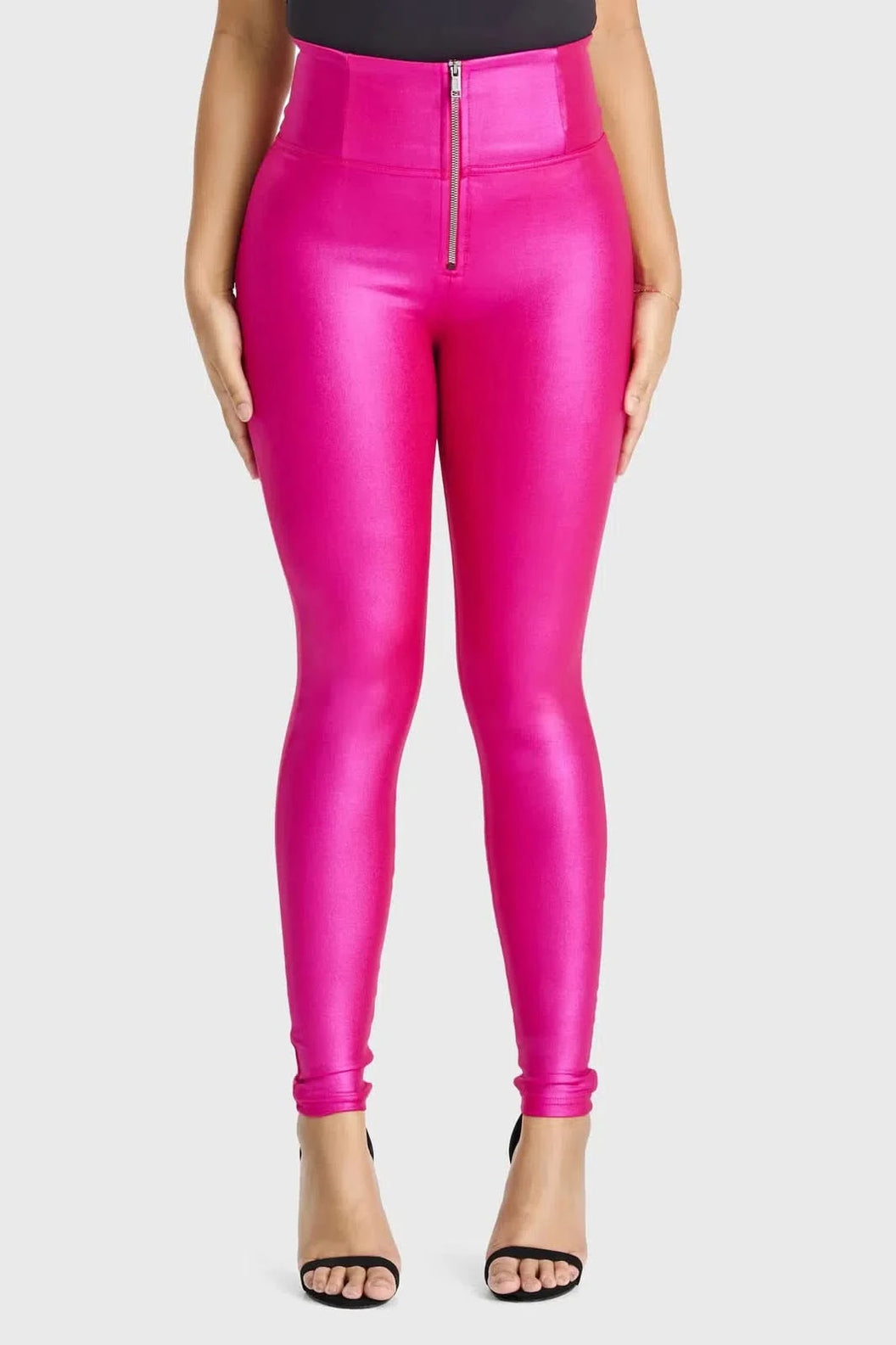 WRUP Disco Pants - Super High Waisted - Full Length - Hot Pink