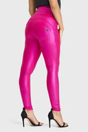 WRUP Disco Pants - Super High Waisted - Full Length - Hot Pink