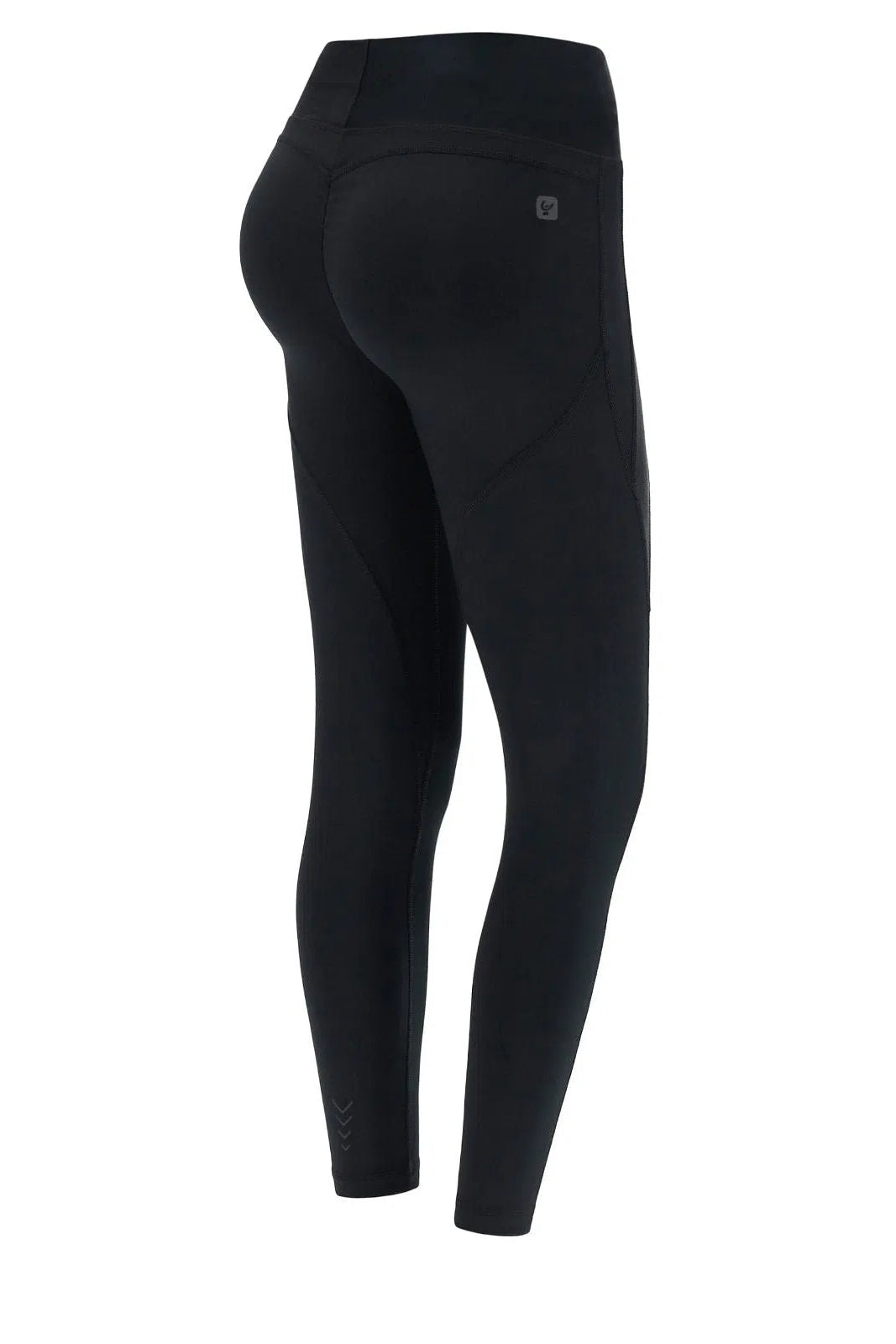 WRUP Diwo Sport - High Waisted - 7/8 Length - Black with Lurex Waistband 3