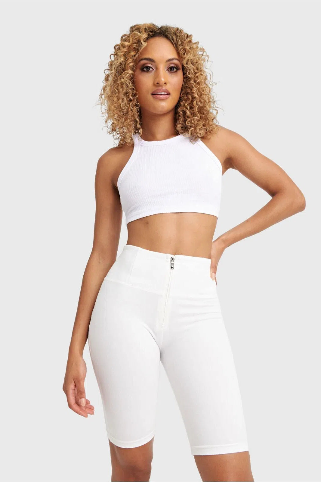 WRUP Drill Limited Edition - High Waisted - Biker Shorts - White 2