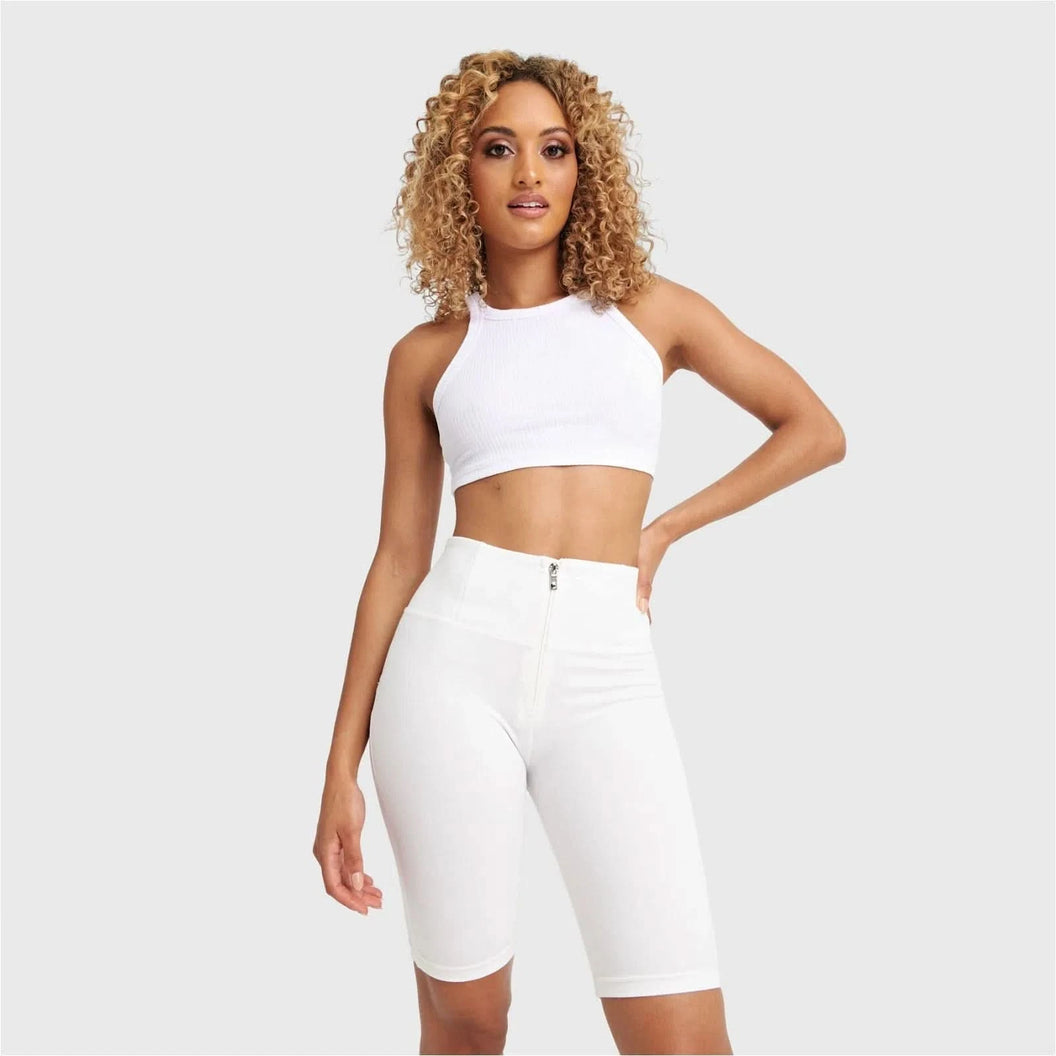 WRUP Drill Limited Edition - High Waisted - Biker Shorts - White