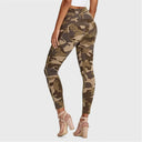 WRUP Fashion 3 Button - High Waisted - 7/8 Length - Brown Camo