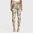WRUP Fashion 3 Button - High Waisted - 7/8 Length - Glitter Gold Camo