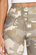 WRUP Fashion 3 Button - High Waisted - 7/8 Length - Glitter Gold Camo
