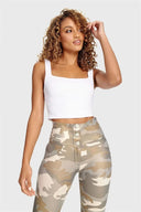 WRUP Fashion 3 Button - High Waisted - 7/8 Length - Glitter Gold Camo