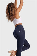 WRUP Fashion - High Waisted - 7/8 Length - Navy Blue