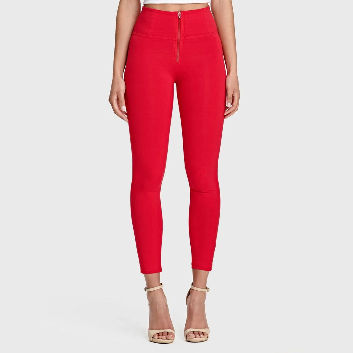 WRUP Fashion - High Waisted - 7/8 Length - Red