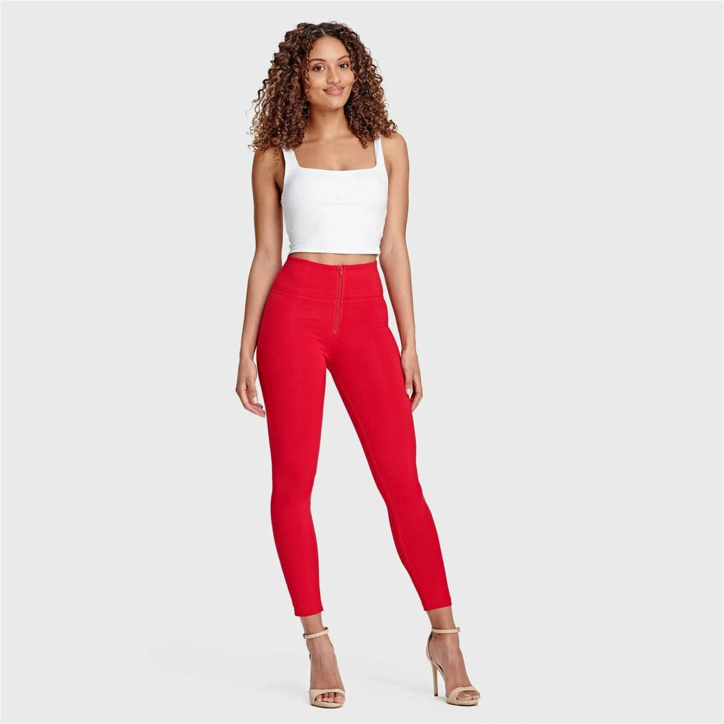 WRUP Fashion - High Waisted - 7/8 Length - Red