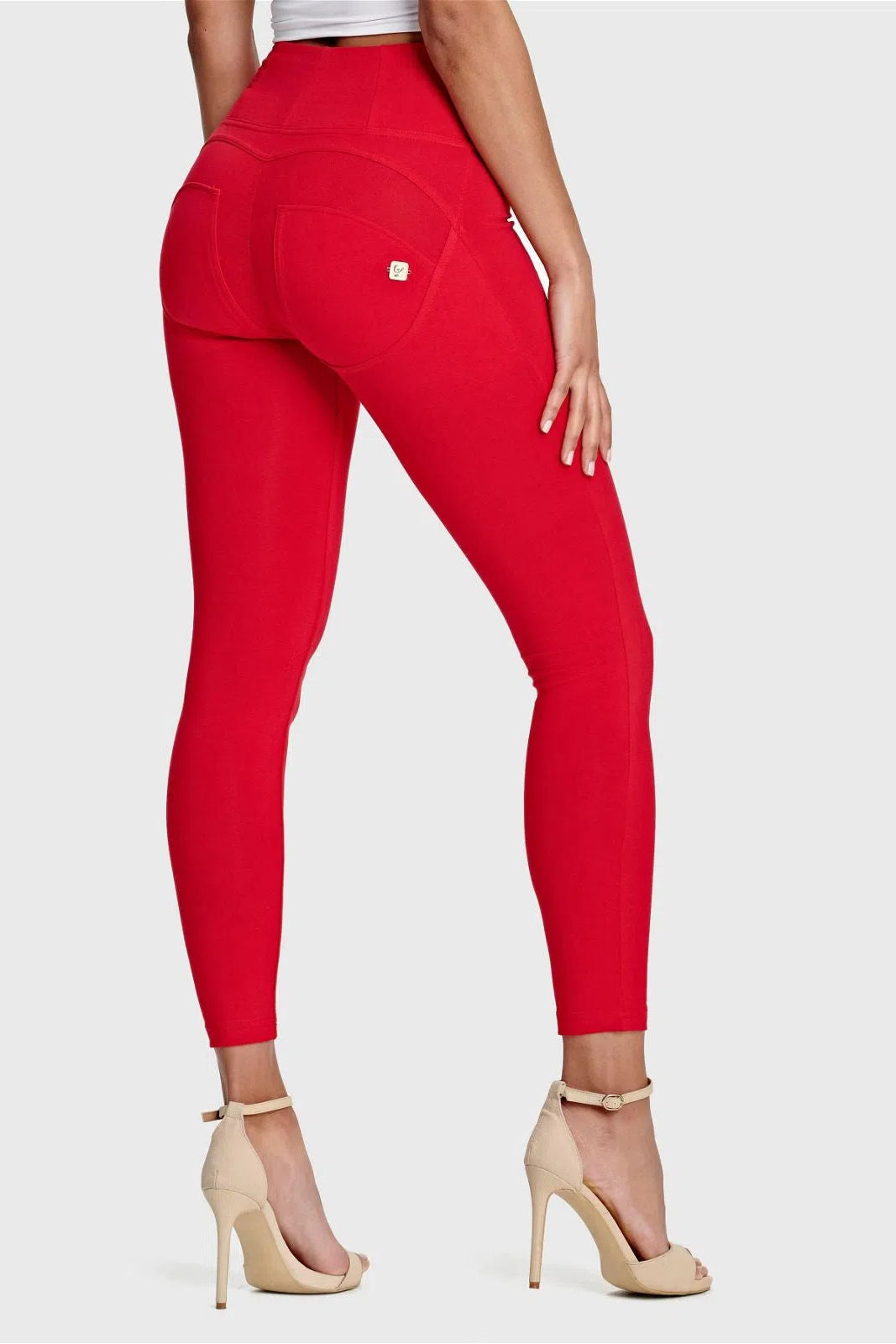 WRUP Fashion - High Waisted - 7/8 Length - Red 1