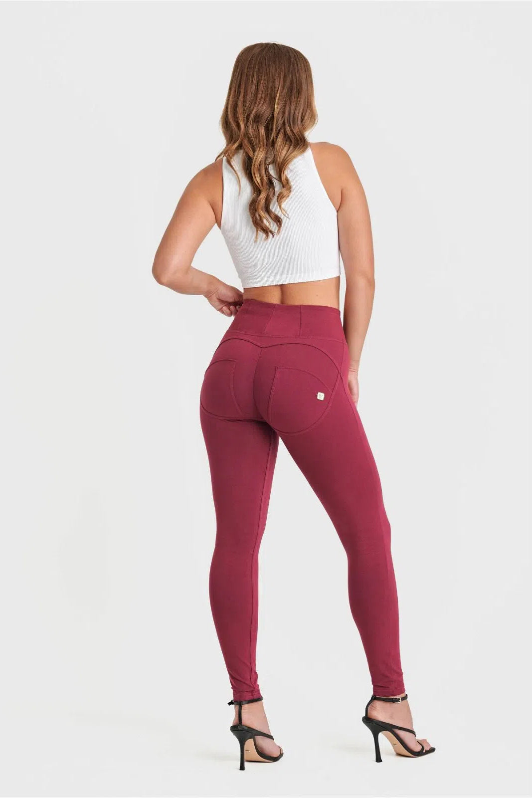 WRUP Fashion - High Waisted - Full Length - Burgundy 3