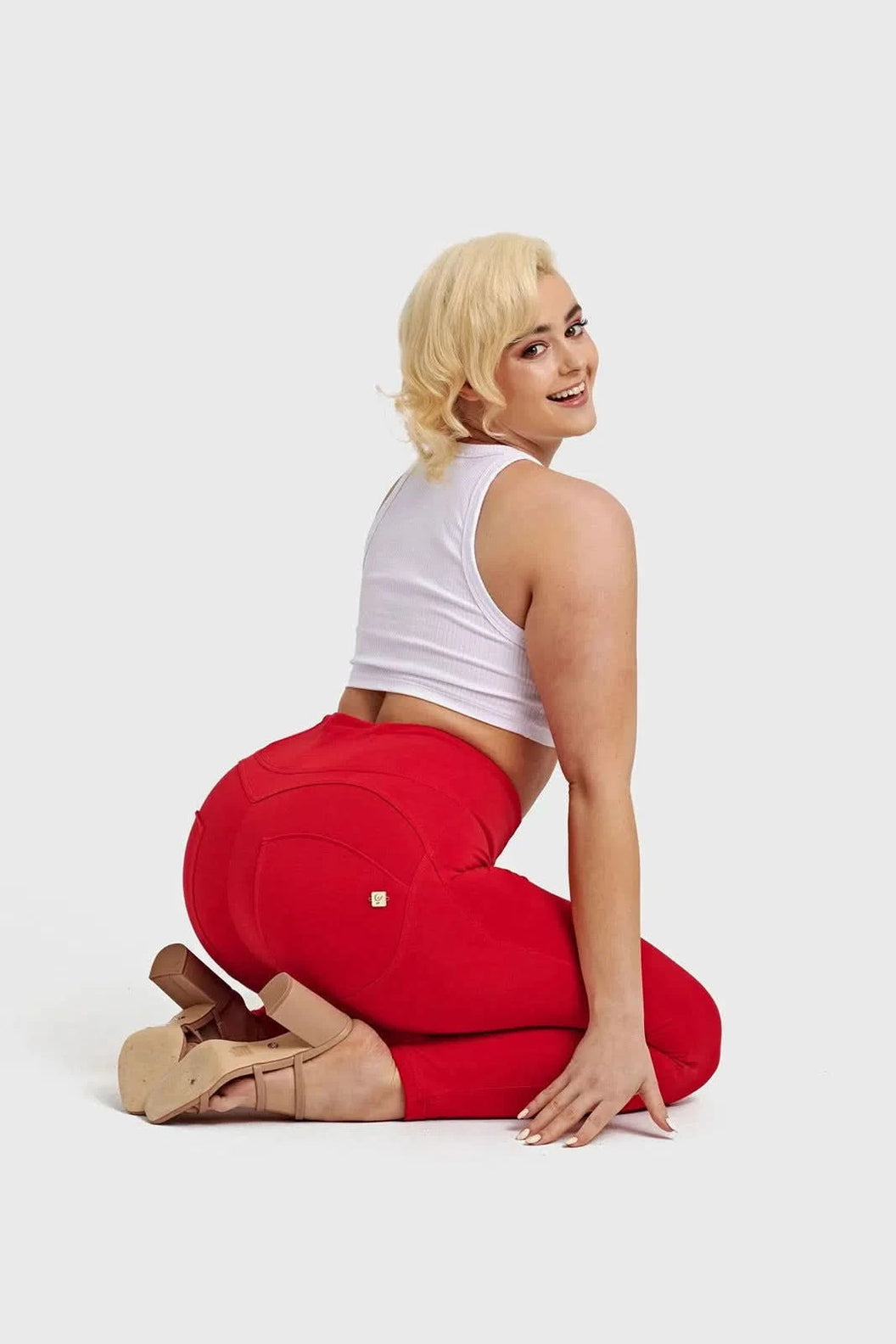 WRUP Fashion - High Waisted - Full Length - Red