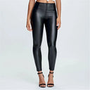 WRUP Faux Leather - High Waisted - 7/8 Length - Black