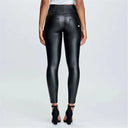 WRUP Faux Leather - High Waisted - 7/8 Length - Black