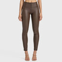 WRUP Faux Leather - High Waisted - 7/8 Length - Chocolate