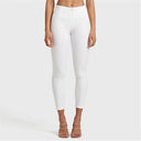 WRUP Faux Leather - High Waisted - 7/8 Length - White