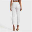 WRUP Faux Leather - High Waisted - 7/8 Length - White