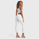 WRUP Faux Leather - High Waisted - 7/8 Length - White
