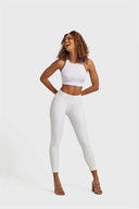 WRUP Faux Leather - High Waisted - 7/8 Length - White