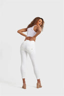 WRUP Faux Leather - High Waisted - 7/8 Length - White