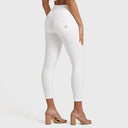 WRUP Faux Leather - High Waisted - 7/8 Length - White