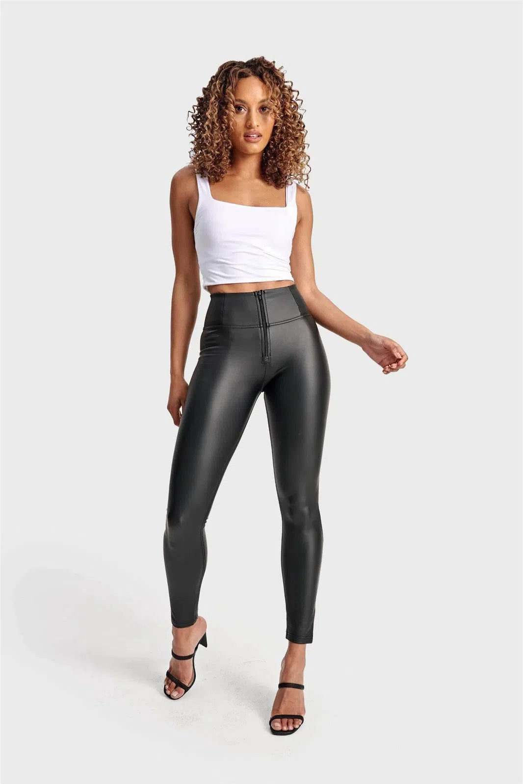 WRUP Faux Leather - High Waisted - Full Length - Black 2