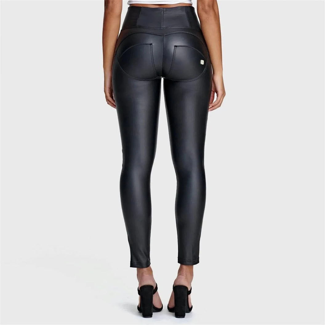 WRUP Faux Leather - High Waisted - Full Length - Black